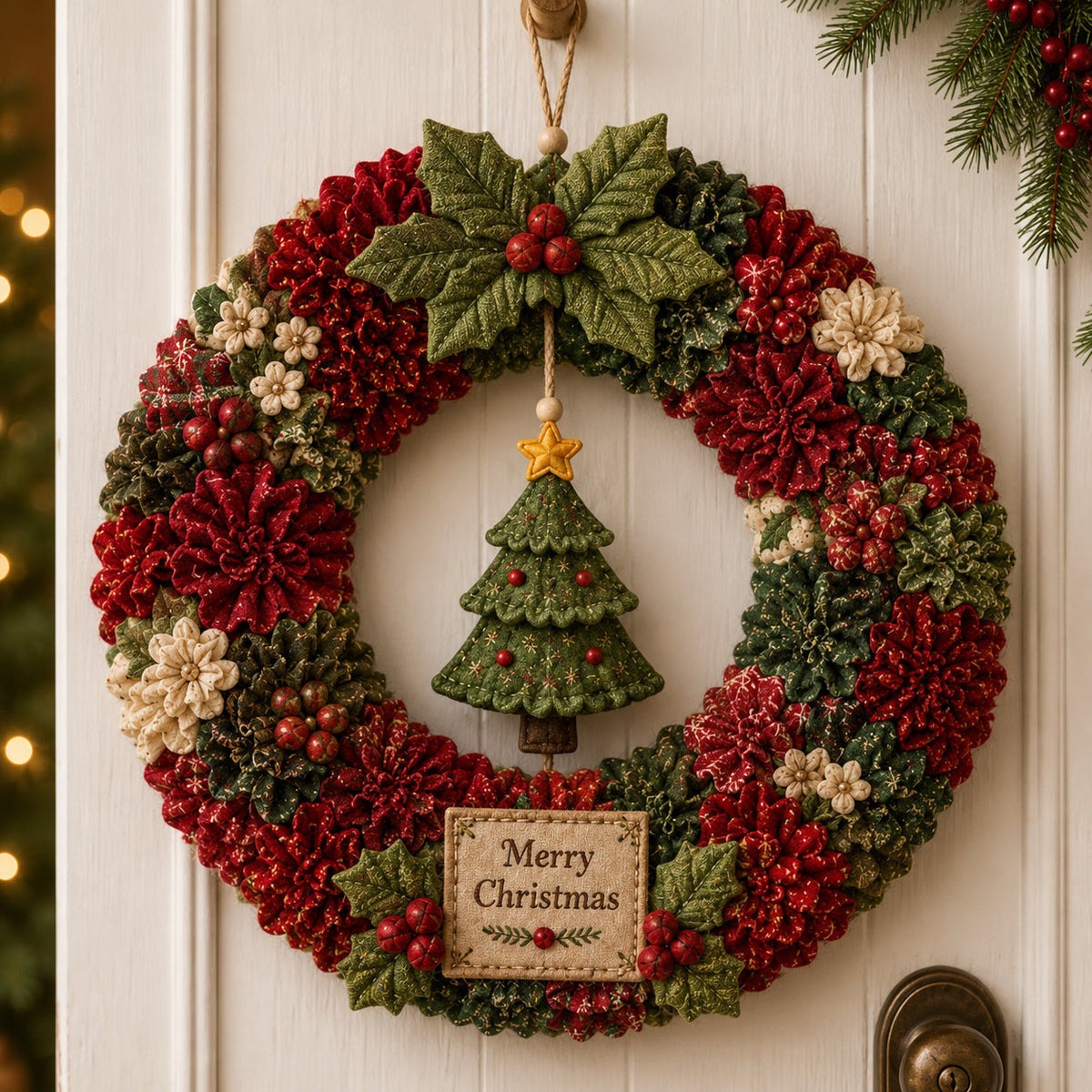 π₯49% Off Last Day π₯π 3D Fabric Poke Wreath DIY Kit