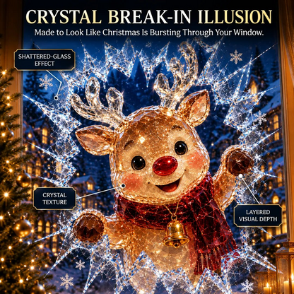 ⛄ 19.7'' Crystal Christmas Break-In Window Decal