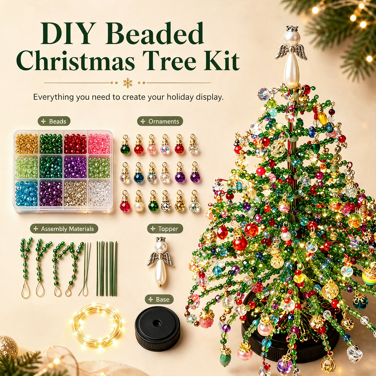🔥BEST SALE 70% OFF! 🎄DIY Beaded Christmas Tree Ornament Craft Kit