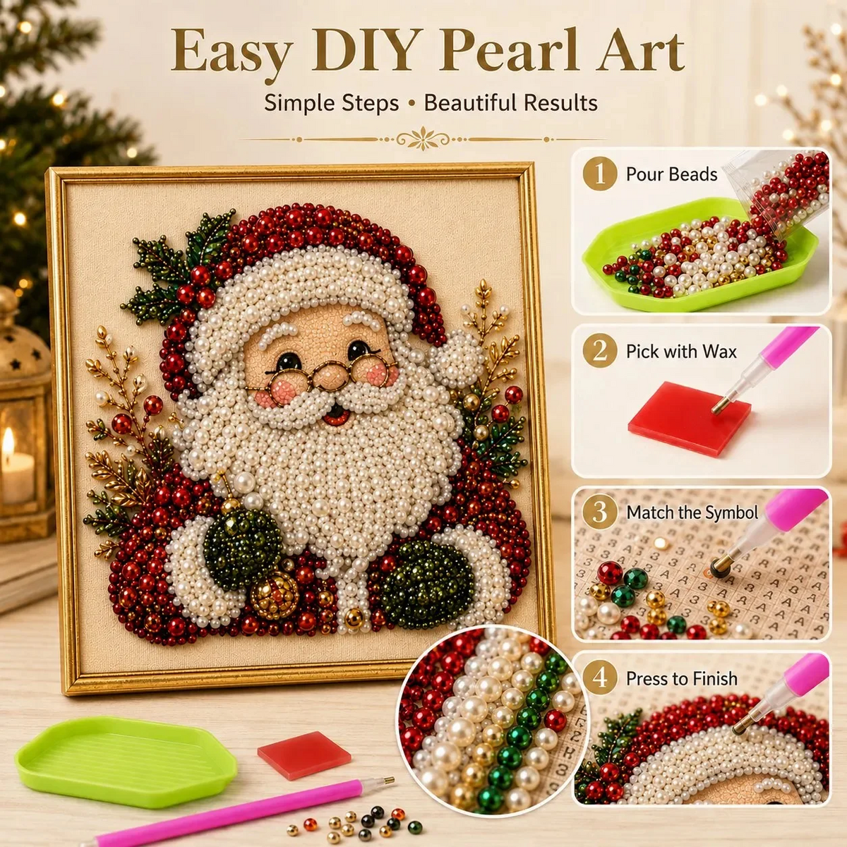 DIY Christmas Pearl Diamond Painting Art Kit 🎅