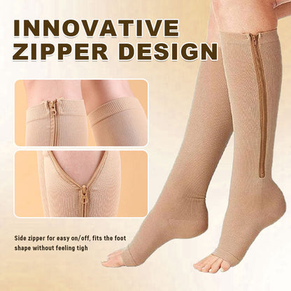 💥LAST DAY SALE 60%OFF💥🏃‍♂️ Sports Zipper Compression Socks – Comfort, Support & Easy On/Off