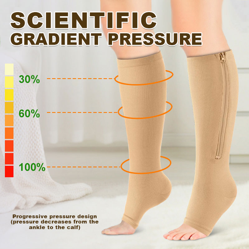 💥LAST DAY SALE 60%OFF💥🏃‍♂️ Sports Zipper Compression Socks – Comfort, Support & Easy On/Off