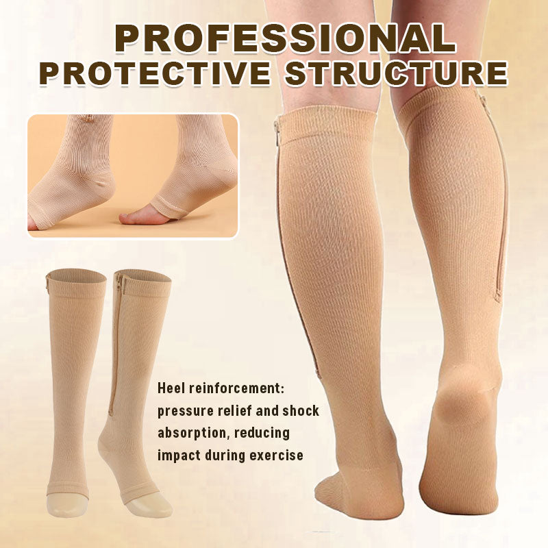 💥LAST DAY SALE 60%OFF💥🏃‍♂️ Sports Zipper Compression Socks – Comfort, Support & Easy On/Off