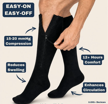 💥LAST DAY SALE 60%OFF💥🏃‍♂️ Sports Zipper Compression Socks – Comfort, Support & Easy On/Off