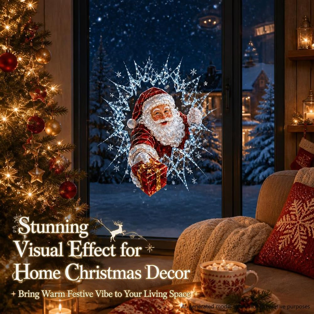 ⛄ 19.7'' Crystal Christmas Break-In Window Decal
