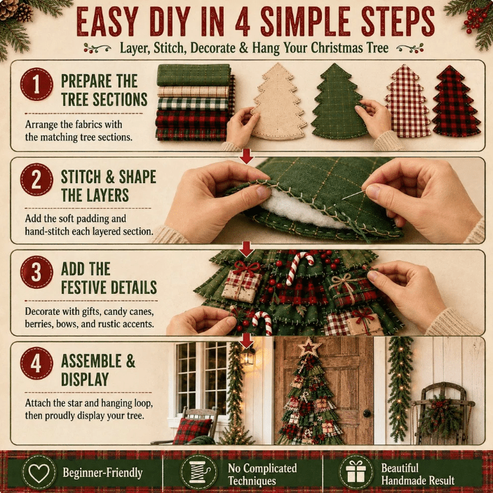 DIY Oversized Patchwork Christmas Tree Door Hanger Kit