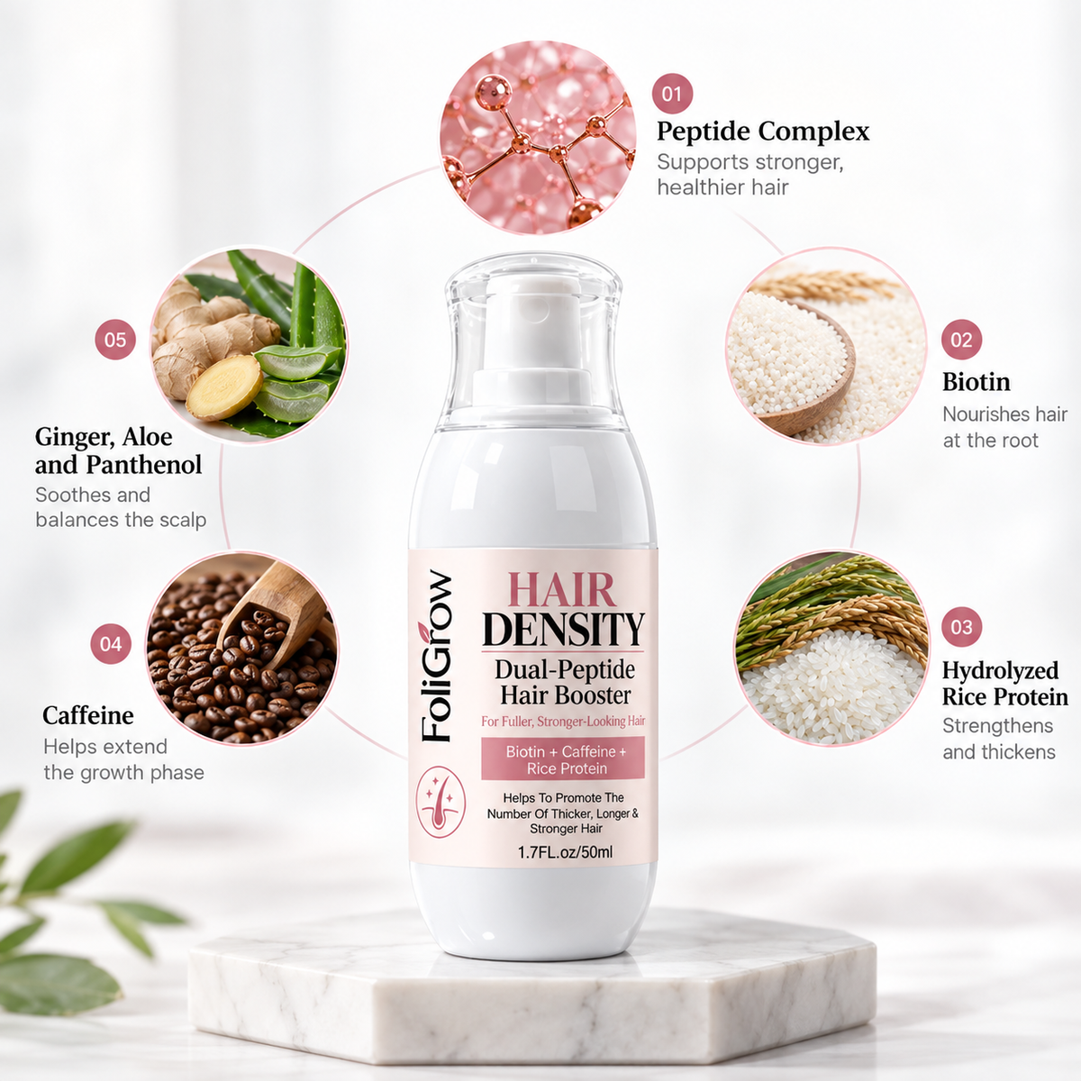 EXCLUSIVE DEAL 70% OFF🔥FoliGrow™ Advanced Dual-Peptide Hair Booster