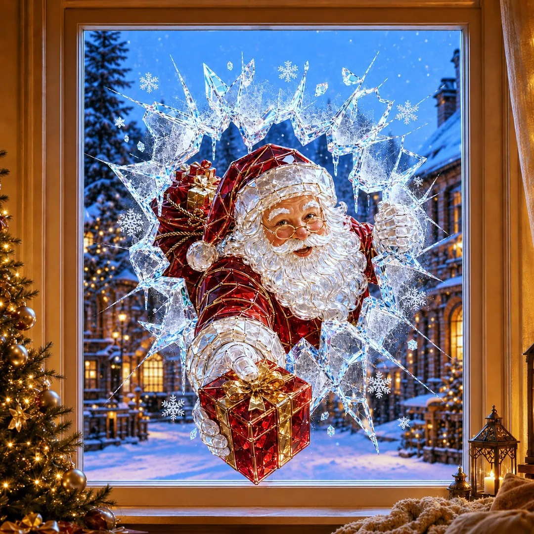 ⛄ 19.7'' Crystal Christmas Break-In Window Decal