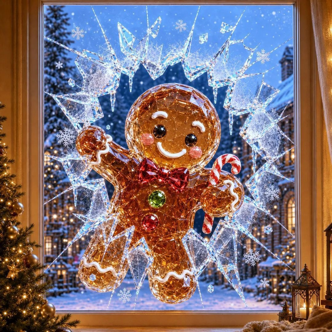⛄ 19.7'' Crystal Christmas Break-In Window Decal
