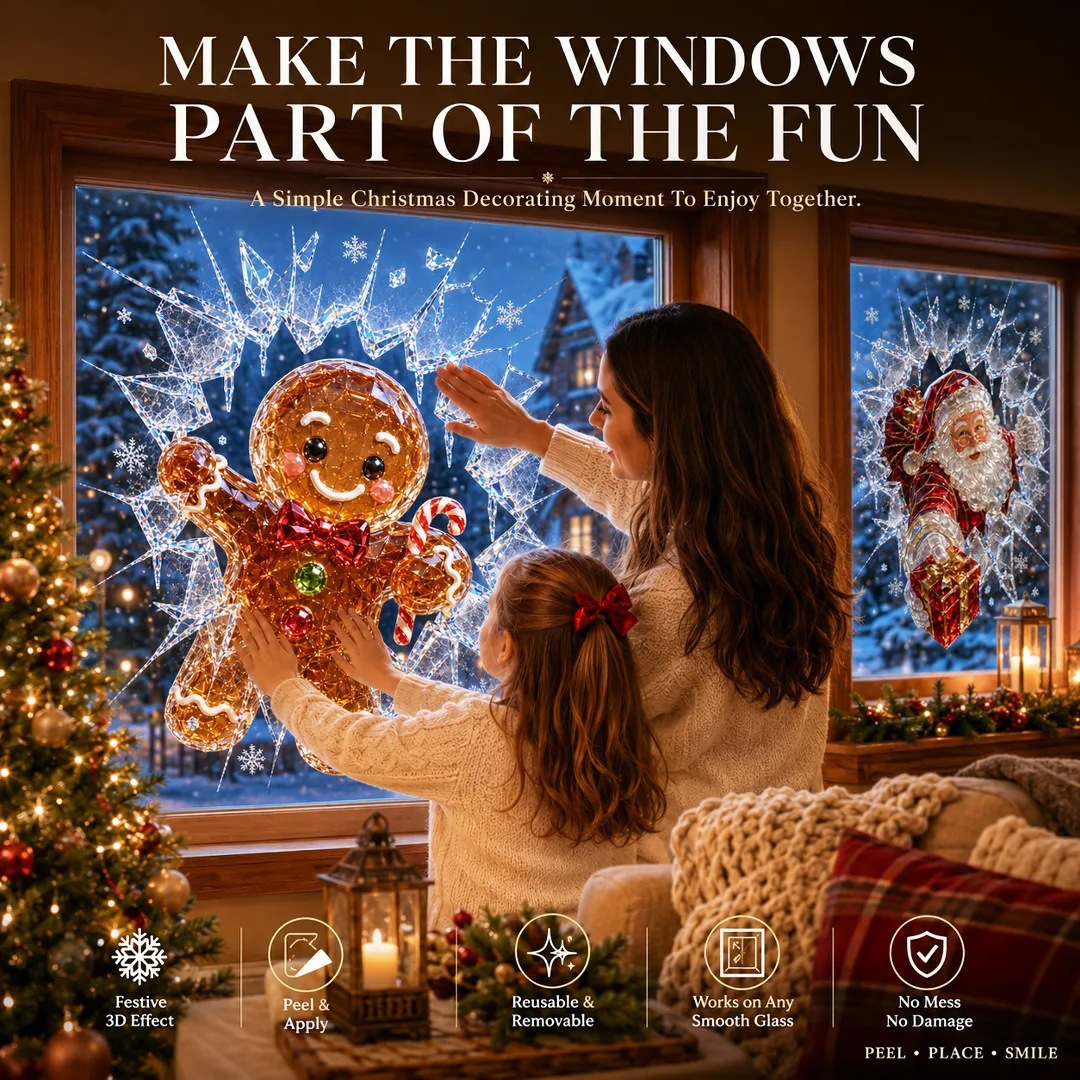 ⛄ 19.7'' Crystal Christmas Break-In Window Decal