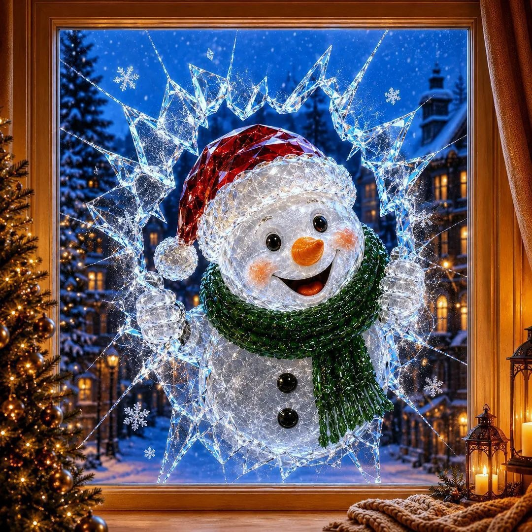 ⛄ 19.7'' Crystal Christmas Break-In Window Decal
