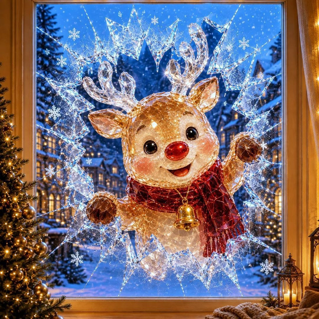 ⛄ 19.7'' Crystal Christmas Break-In Window Decal