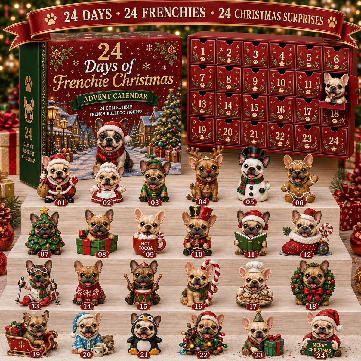 🔥HOT SALE 50% OFF - ✨French Bulldog Advent Calendar 2026 - Dog Blind Boxes