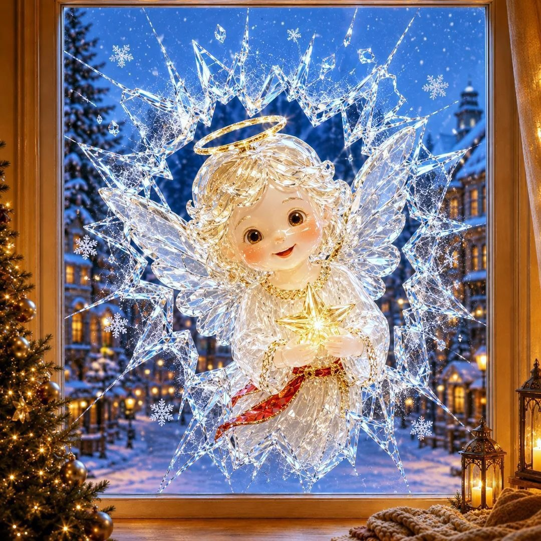 ⛄ 19.7'' Crystal Christmas Break-In Window Decal