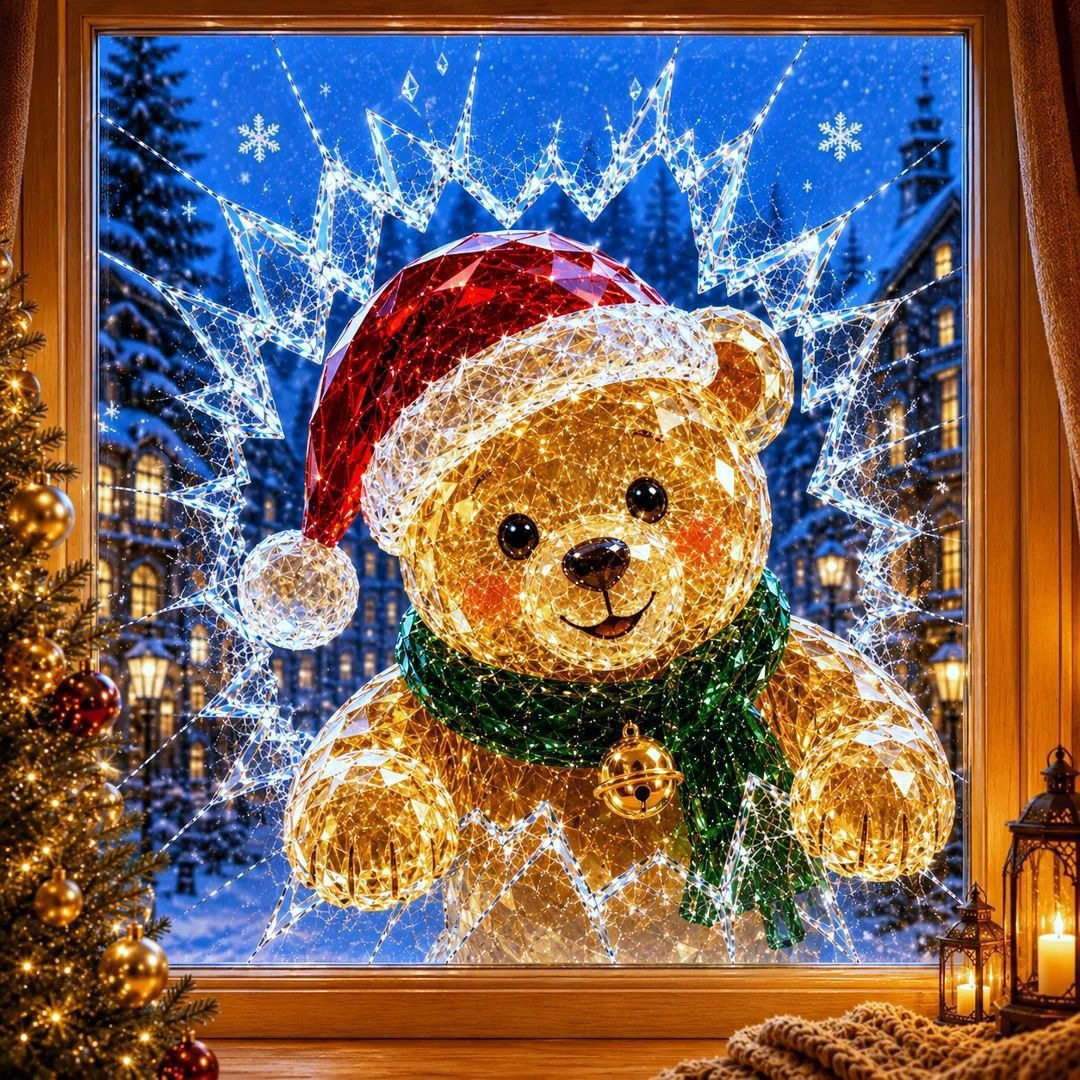⛄ 19.7'' Crystal Christmas Break-In Window Decal