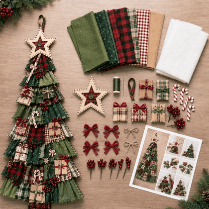 DIY Oversized Patchwork Christmas Tree Door Hanger Kit