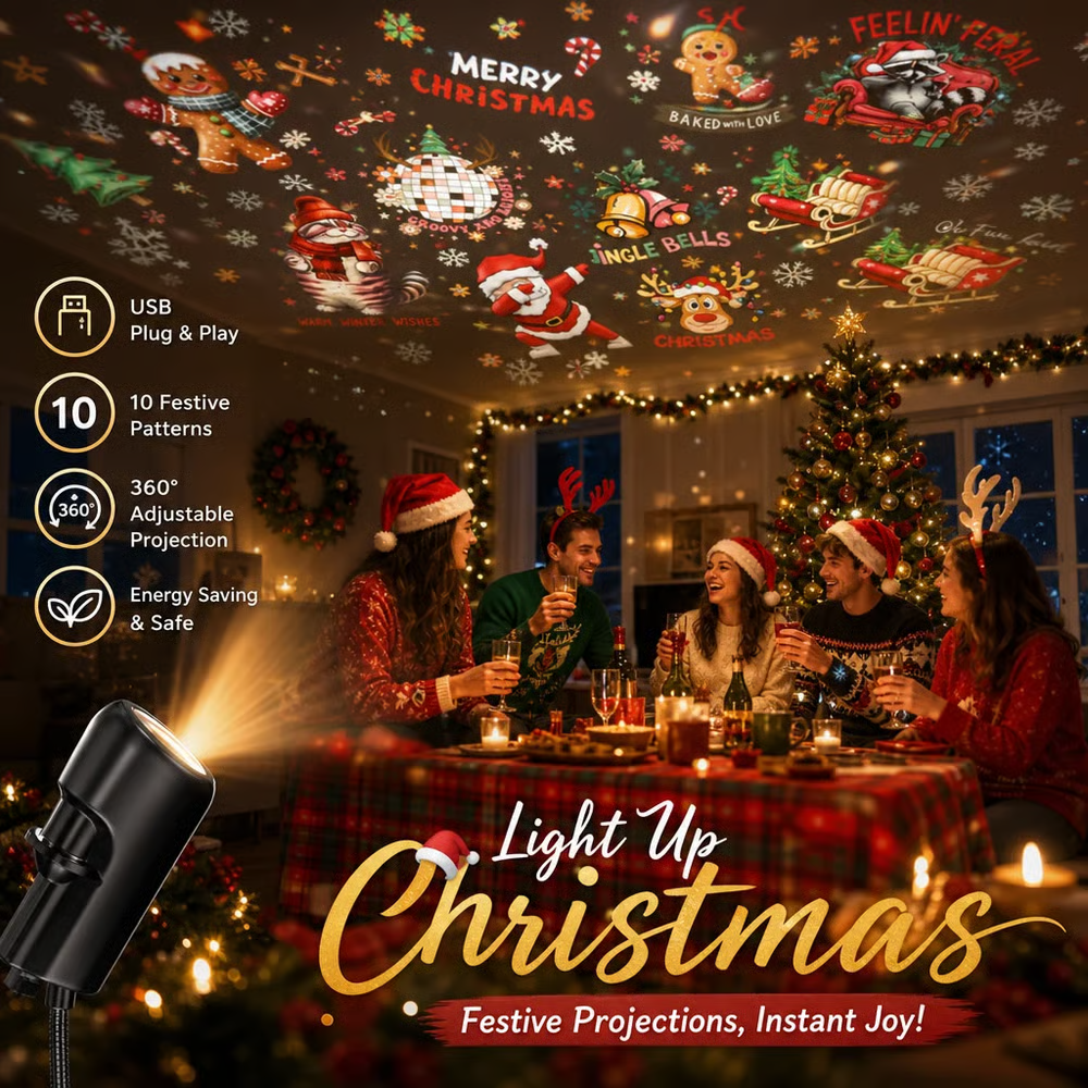 🔥60% OFF NOW✨ Plug-&-Play HD Christmas Projector