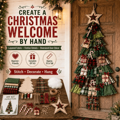 DIY Oversized Patchwork Christmas Tree Door Hanger Kit