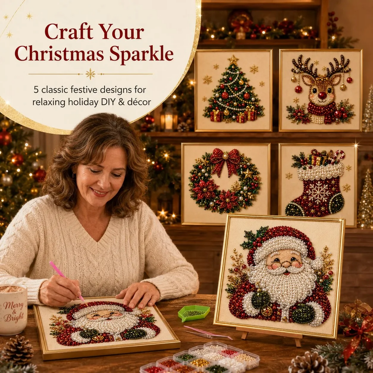 DIY Christmas Pearl Diamond Painting Art Kit 🎅
