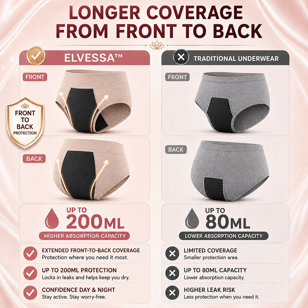 🔥BEST DEAL 80% OFF+ 🎁 Elvessa™ High-Waist Bamboo Leakproof Underwear