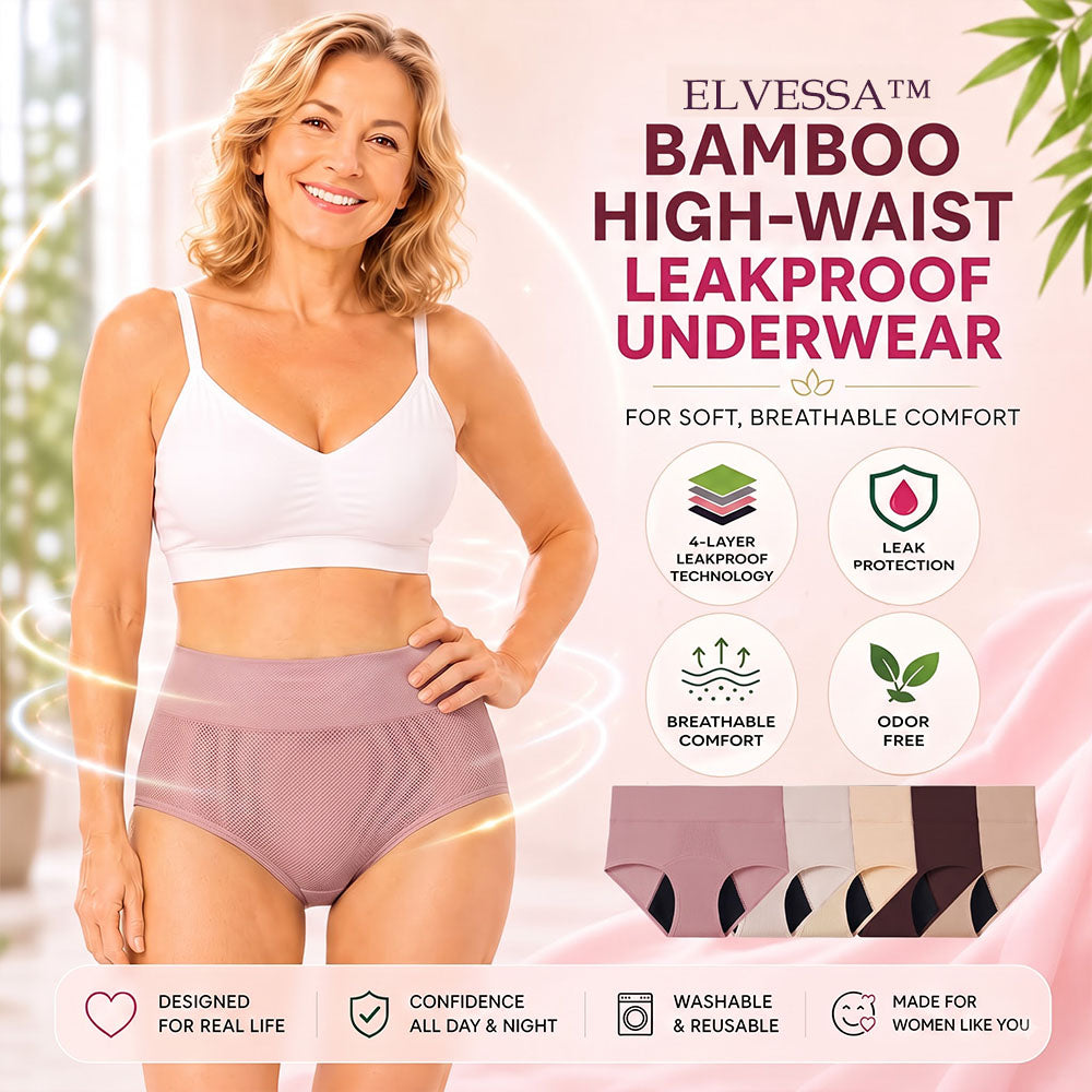 🔥BEST DEAL 80% OFF+ 🎁 Elvessa™ High-Waist Bamboo Leakproof Underwear