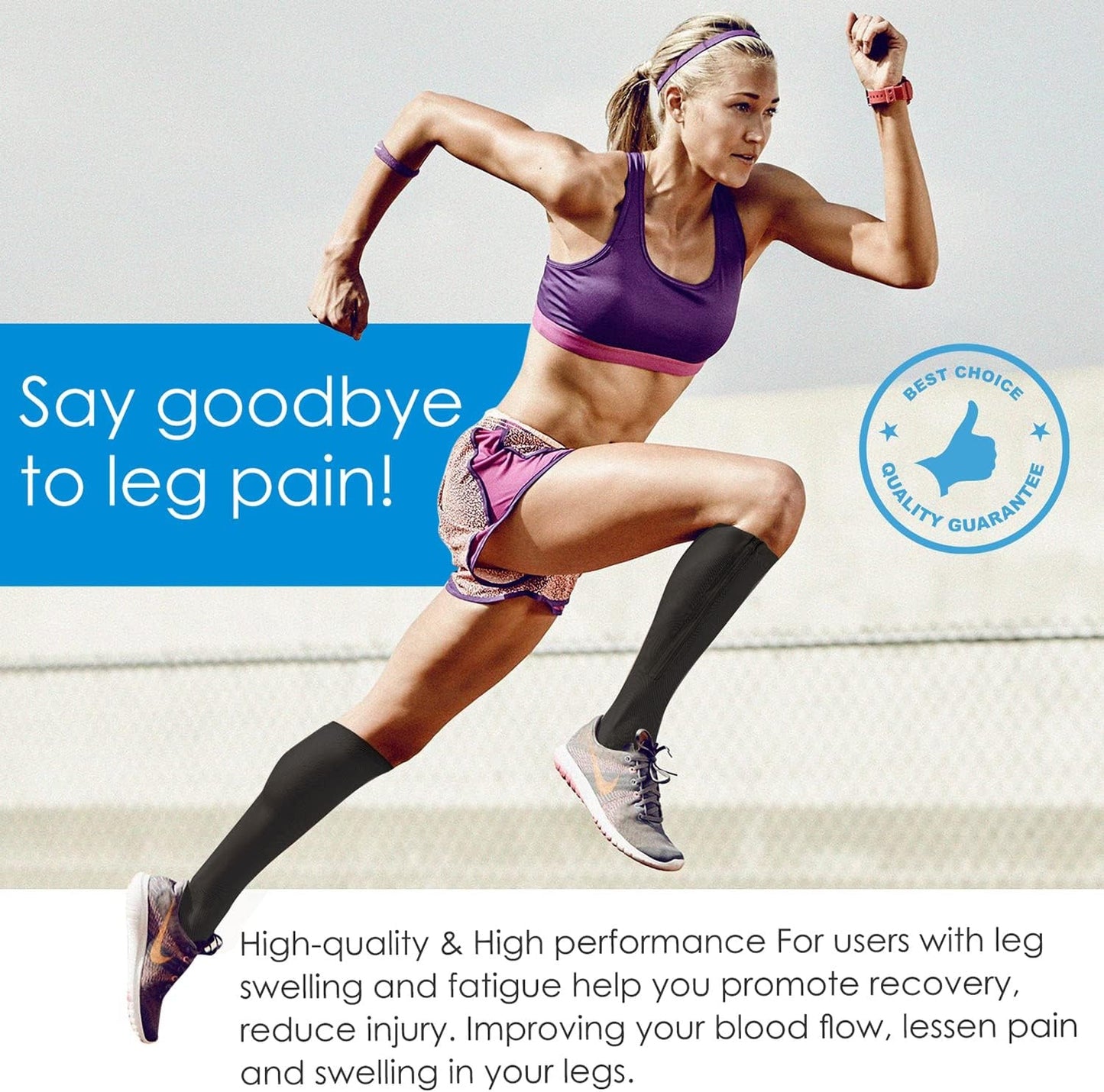 💥LAST DAY SALE 60%OFF💥🏃‍♂️ Sports Zipper Compression Socks – Comfort, Support & Easy On/Off