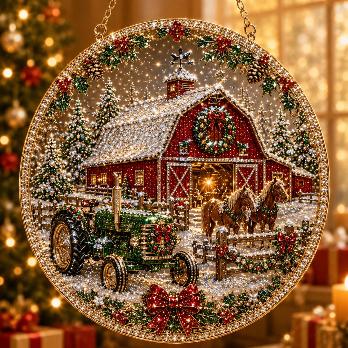 Christmas Suncatcher Diamond Art Hanging Ornament Kit