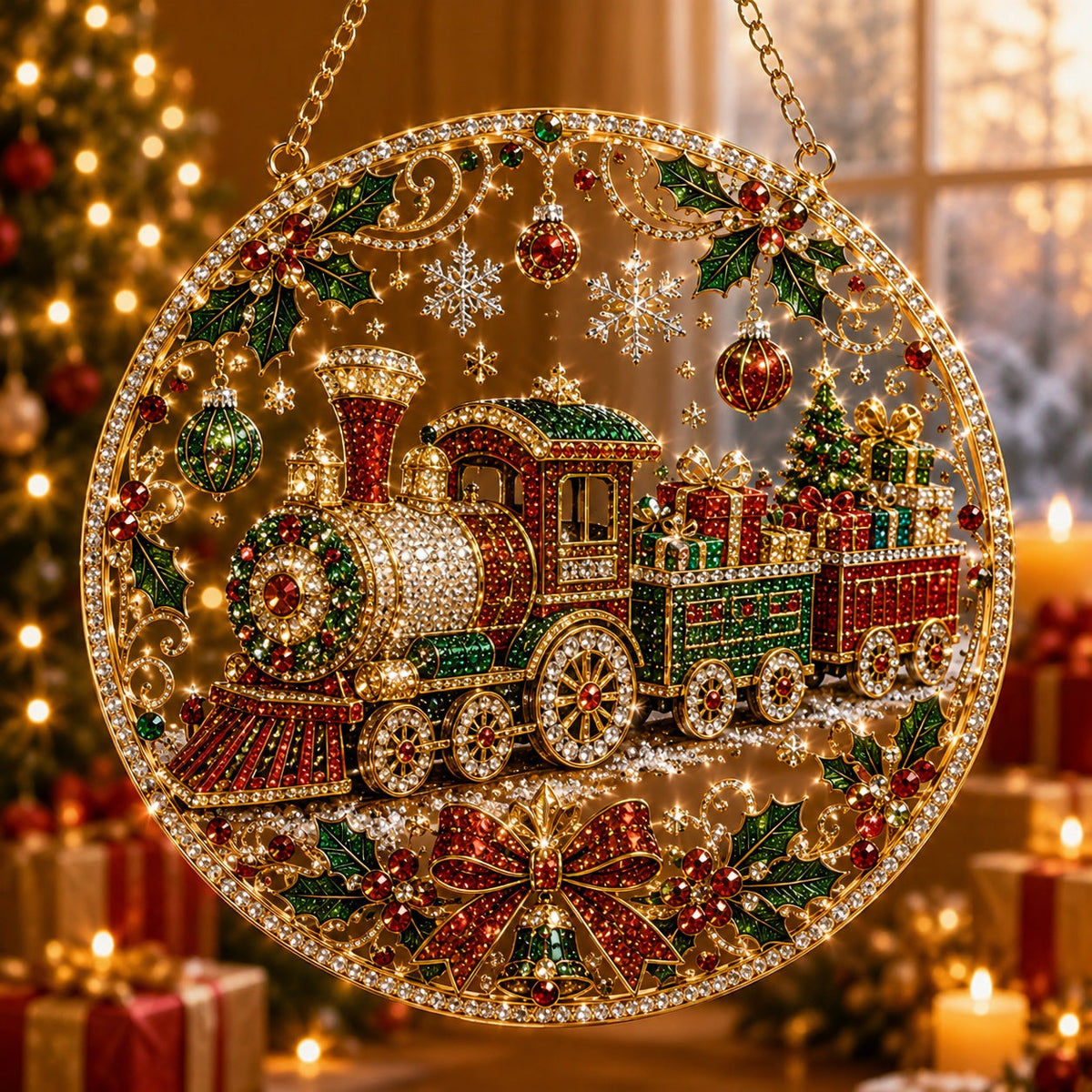 Christmas Suncatcher Diamond Art Hanging Ornament Kit