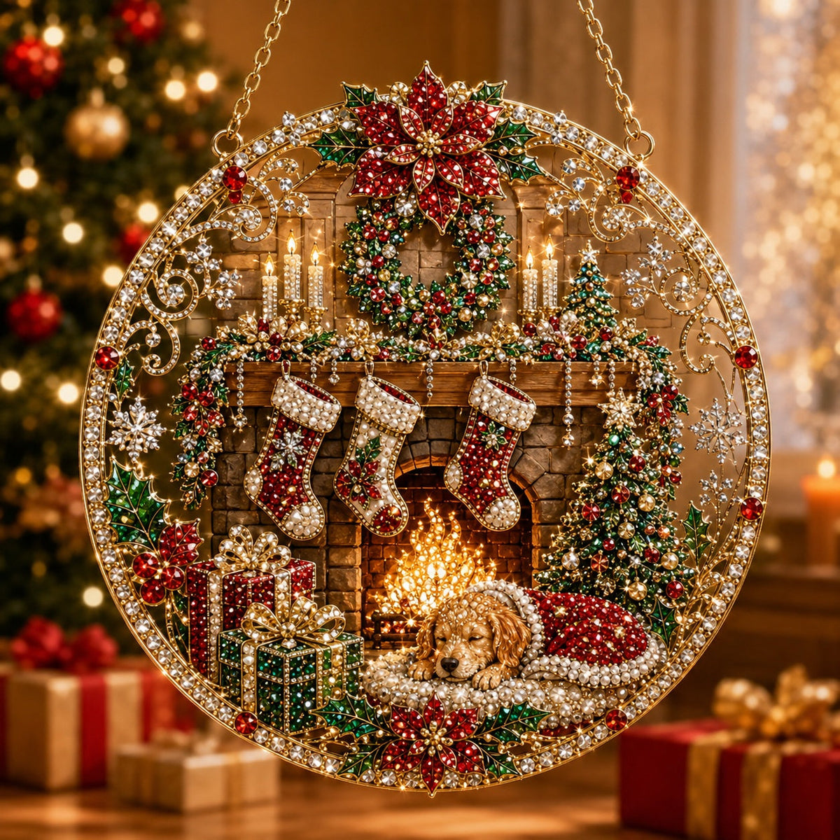 Christmas Suncatcher Diamond Art Hanging Ornament Kit