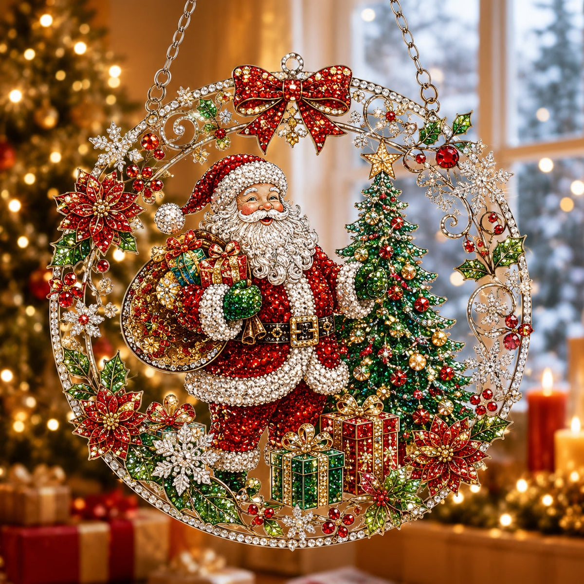 Christmas Suncatcher Diamond Art Hanging Ornament Kit