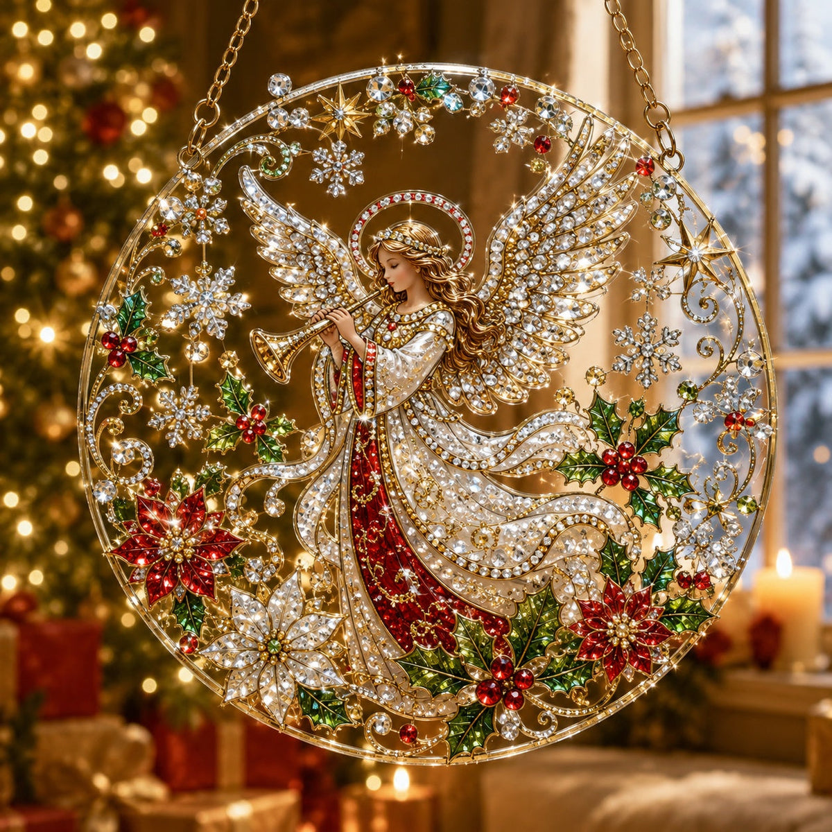 Christmas Suncatcher Diamond Art Hanging Ornament Kit