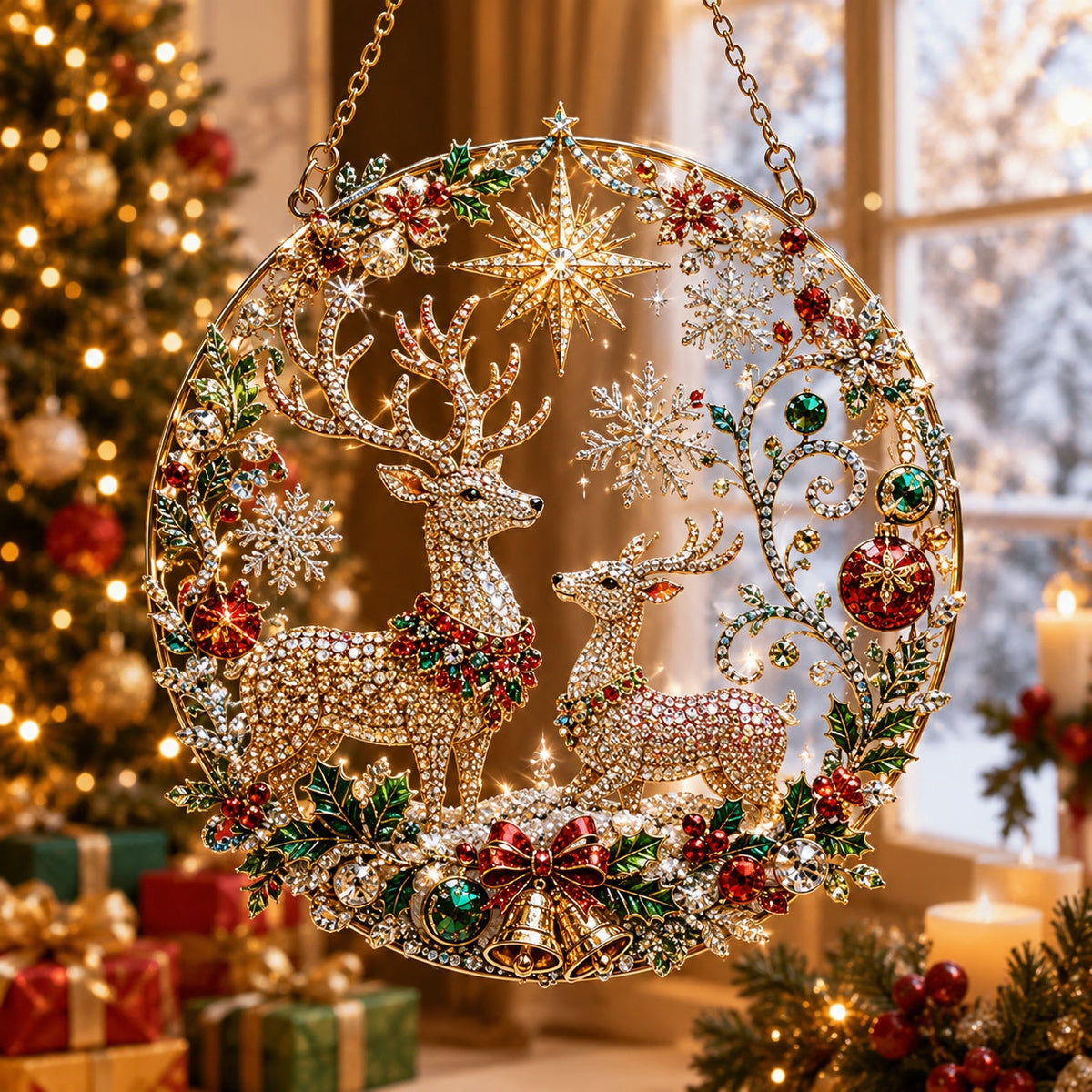 Christmas Suncatcher Diamond Art Hanging Ornament Kit